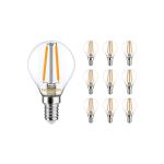 Mehrfachpackung 10x Noxion Lucent Lustre LED E14 Kugel Fadenlampe Klar 2.5W 250lm - 822-827 Dim To Warm | Dimmbar - Ersatz Für 25W