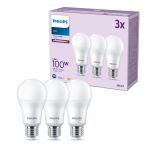 Mehrfachpackung 3x Philips Glühbirne LED E27 Birne Matt 13W 1521lm - 840 Kaltweiß