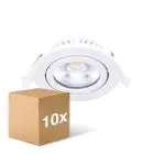 Mehrfachpackung 10x Noxion LED Schwenkbar Slim Spot Weiß Rund 6W 350lm 60D - 920-930 Dim To Warm | 85mm - IP54 - Dimmbar - Höchste Farbwiedergabe