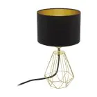 Eglo Tischlampe Carlton 2 Stahl Gold Schwarz | IP20 - Geeignet für 1x E14 